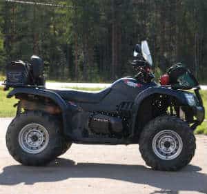 A parked ATV that could flip