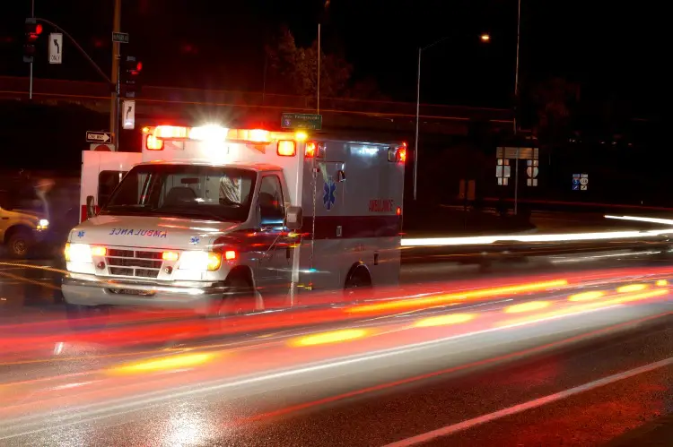 Ambulance Transporting Hotel Pool Injury Victim