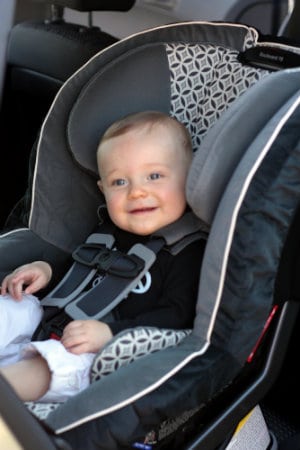 child in a safety car seat