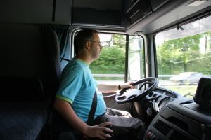 a truck driver on the road