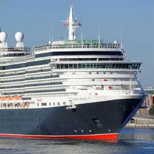 a cruise ship leaving port