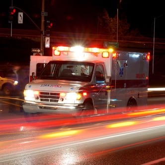 ambulance rushing victim to hospital