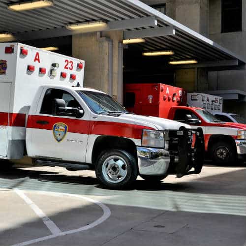 ambulances waiting for call
