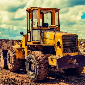 bulldozer in dirt