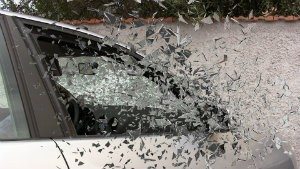 glass broken in car accident