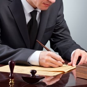 personal injury attorney working on case