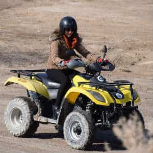 woman on her first ATV ride