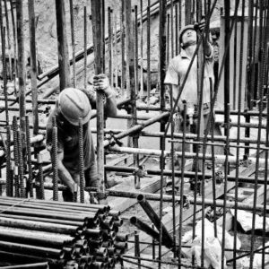 workers constructing scaffolding